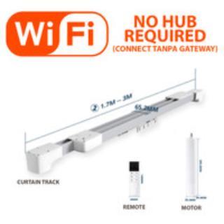 Gambar ZEMISMART TUYA Non Assembly Curtain+Motor+Remote 1,6m to 3m - WIFI dari Chappie Store_NEW undefined Tokopedia