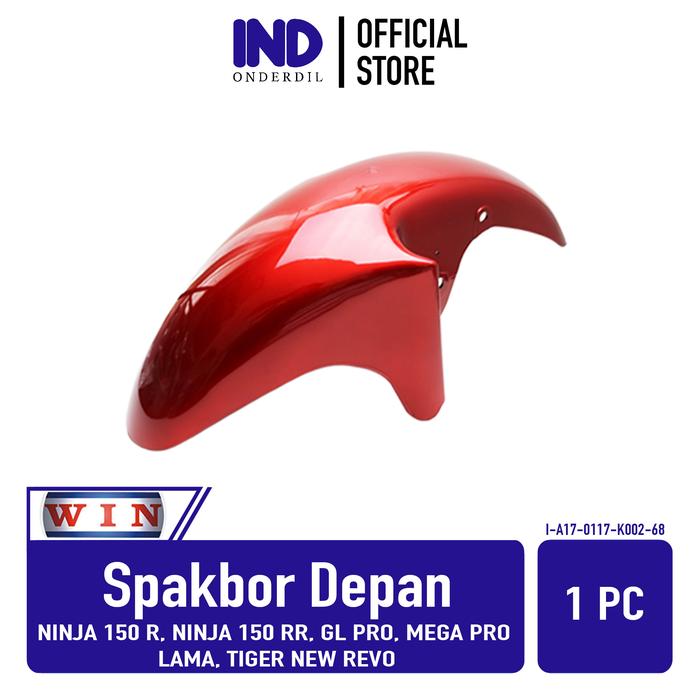 Gambar Spakbor Depan Merk WIN Ninja 150 R RR Mega Pro Lama Tiger New Revo - Merah Maroon dari IND Onderdil undefined Tokopedia