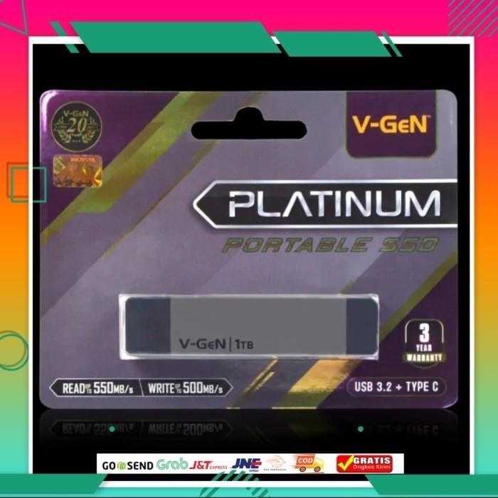 Gambar SSD PORTABLE V-GEN / VGEN PLATINUM 1TB 2TB USB 3.2 Type C - ORI RESMI - 1TB dari eCompuTex Distribusi undefined Tokopedia