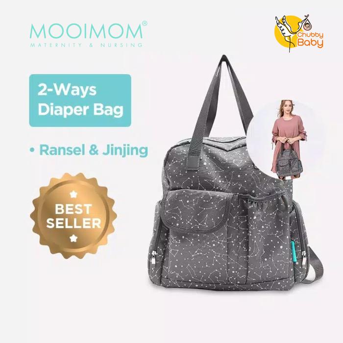 Gambar MOOIMOM 2 Ways Diaper Bag | Tas Besar Perlengkapan Bayi dari Chubby Baby Jakarta undefined Tokopedia