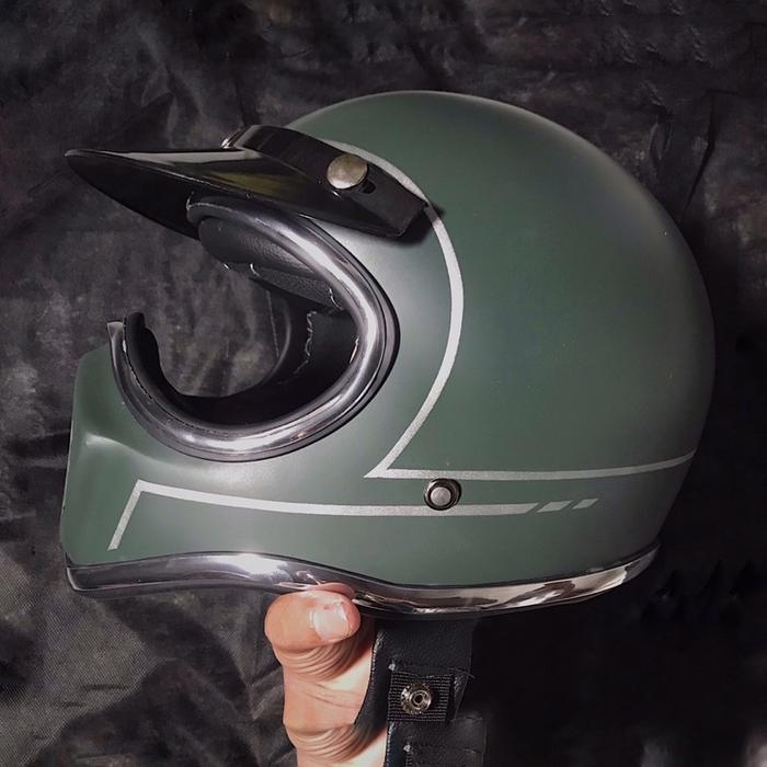 Gambar Cakil Custom XSR155 Green Army - Helm Custom XSR all varian ready dari iShopH undefined Tokopedia