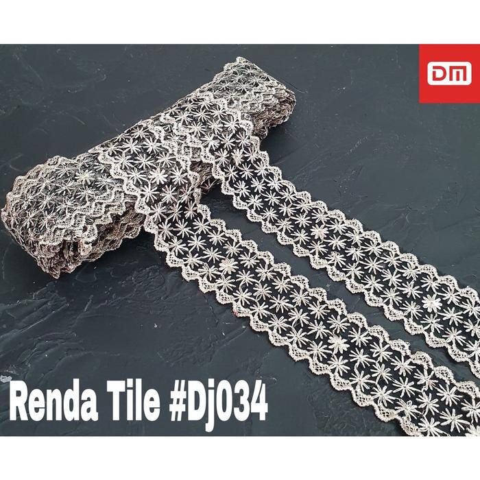 Gambar Renda tile Hitam Milo DJ034 Lebar 5 cm dari MARKAS AKSESORIS22 undefined Tokopedia