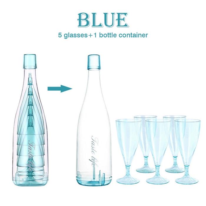 Gambar Champagne Glass Set Plastik Gelas Kaki Wine Glass Party Supplies 5 Pcs - Biru dari IDT4 undefined Tokopedia