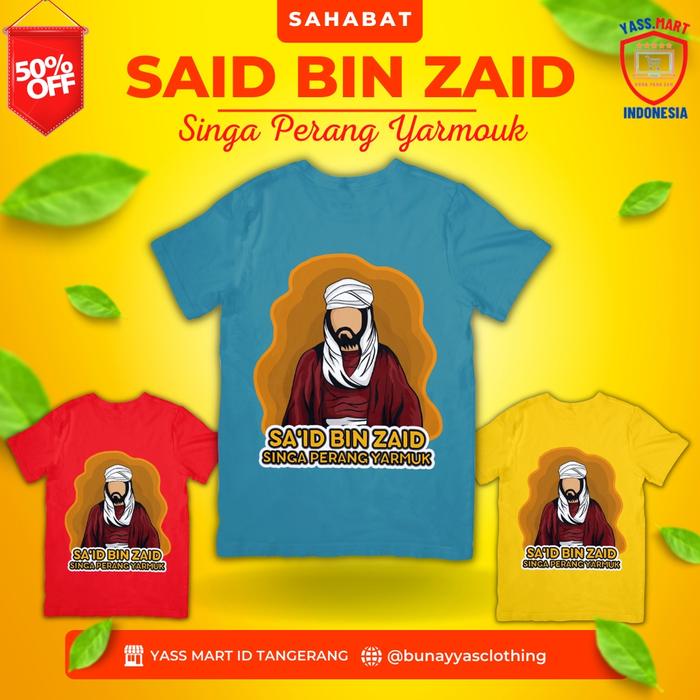Gambar BAJU KAOS DAKWAH ISLAMI KAOS ANAK MUSLIM SAHABAT NABI SUPERHERO MUSLIM - SAID BIN ZAID, S dari Bunayyas Clothing undefined Tokopedia