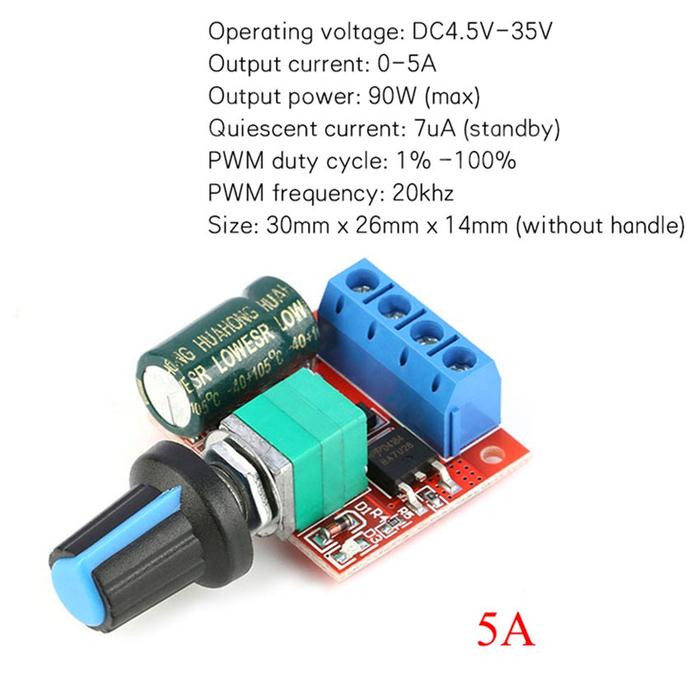 Gambar Modul Dimmer DC 4.5-35V 5A Motor Speed Controller PWM Regulator 90W - PWM dc motor dari IDT4 undefined Tokopedia