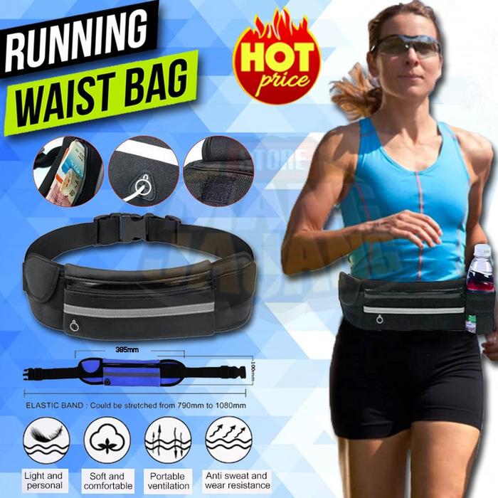 Tas Pinggang Olahraga Jogging Lari Running Pouch Waterproof J661