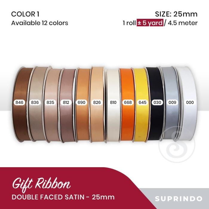Gambar 4,5 METER/ Pita SATIN IMPORT/ Double Faced Satin 25mm (3) - 645 dari Suprindo undefined Tokopedia