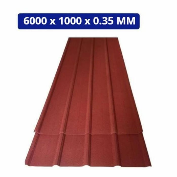 Gambar Atap spandek pasir 0.35 mm panjang 4 - 6mtr (Merah - Hitam)) - 6mtr, Hitam dari babangunan undefined Tokopedia