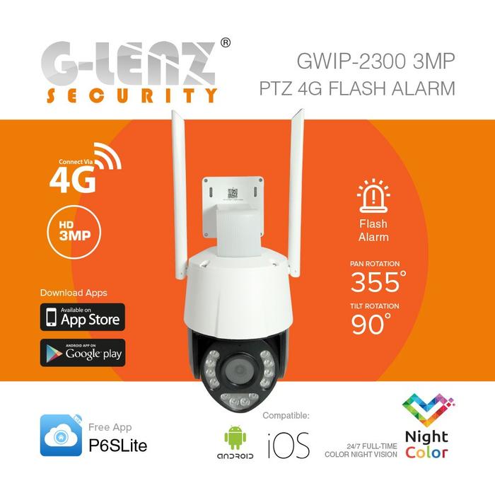 Gambar GLENZ CCTV 4G PTZ IP CAMERA 3MP DENGAN SLOT SIM CARD (GWIP 2300) - NON MEMORY dari GLENZ SECURITY SURABAYA undefined Tokopedia