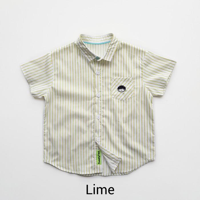 Gambar HEYTIMMY - Kemeja Anak Laki Laki Lengan Pendek - Koji Motif Stripe - LIME, 3-4 tahun dari Heytimmy undefined Tokopedia