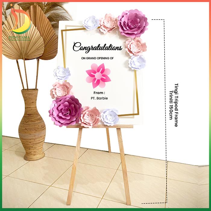 Gambar Papan Bunga Kertas Wedding Sign, Stand Grand Opening, 60x80 cm Tema 3 - Trnti 150 Potrt, Papan Bunga dari LS Craft Project undefined Tokopedia
