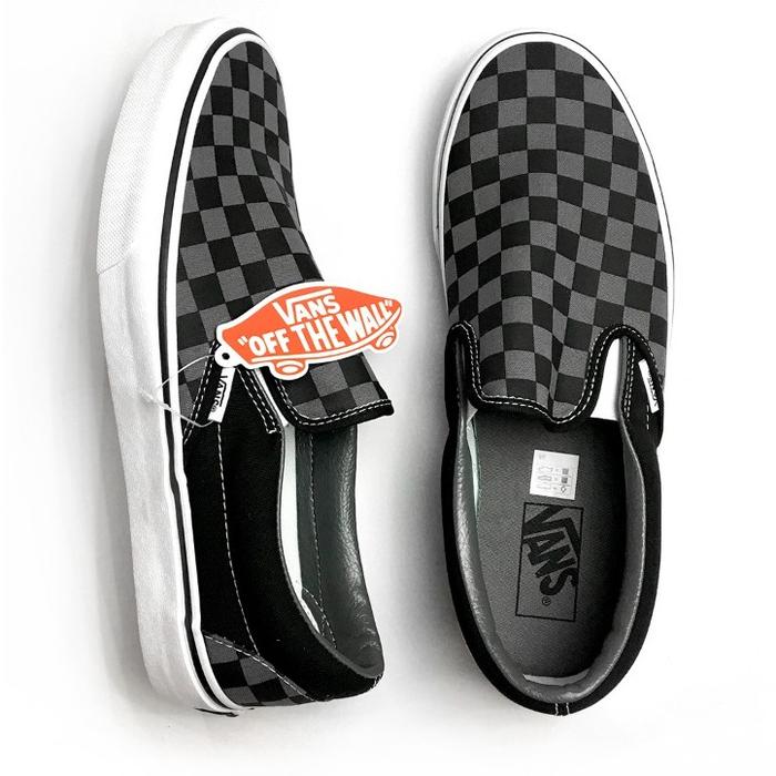 Jual VANS CLASSIC SLIP ON BLACK/PEWTER CHECKERBOARD Kab