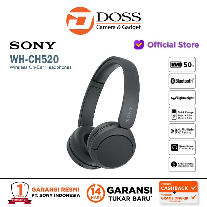 Gambar Sony WH-CH520 Wireless Headphone Sony WHCH520 CH 520 Headphones - Black dari dossjogja Kab. Sleman Tokopedia