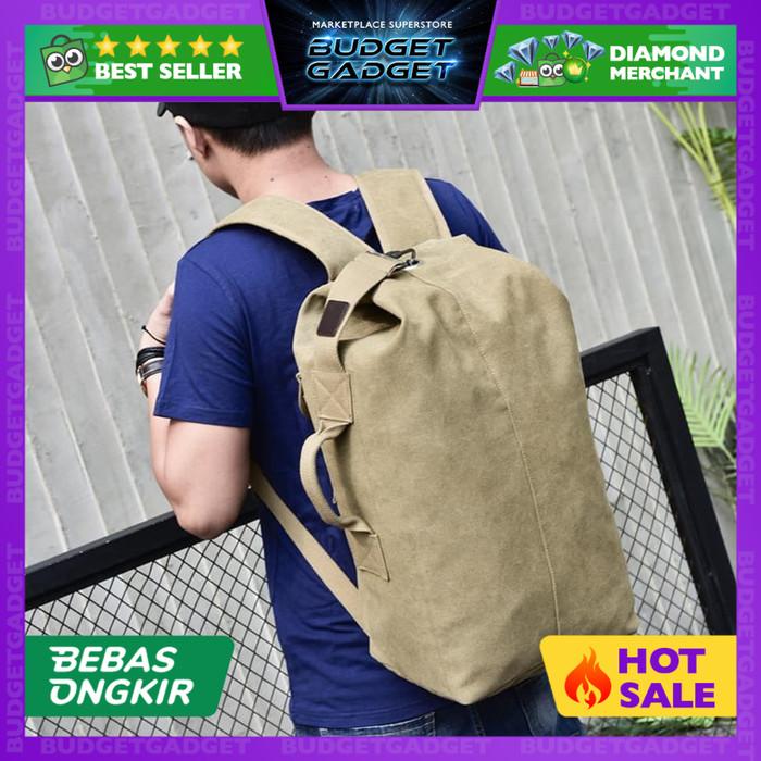 Gambar Wanderer Rucksack Backpack Tas Ransel Travel Kanvas Big Size - 170037 - Khaki dari BudgetGadget undefined Tokopedia