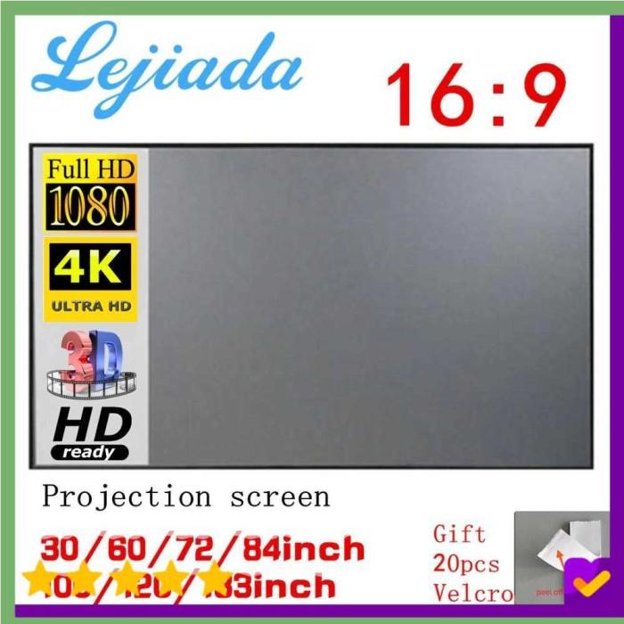 Gambar Kain Layar Proyektor Anti-light Ambient Screen Curtain - L21 - Silver, 72 Inch dari Asianmall undefined Tokopedia
