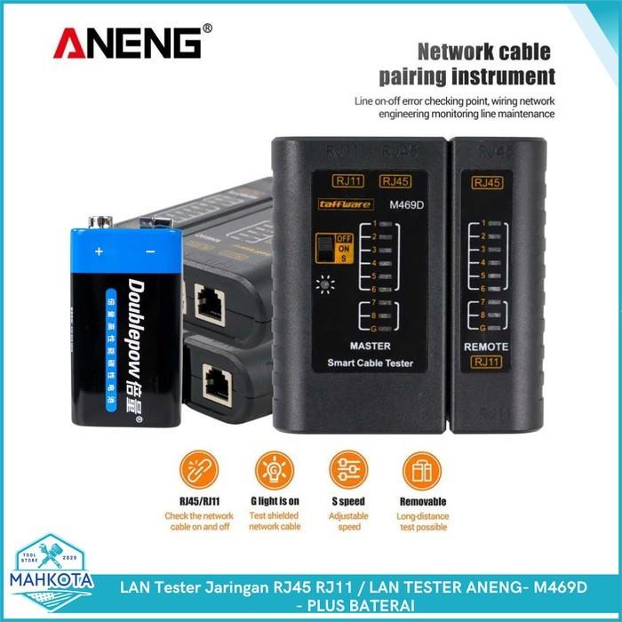Gambar LAN Tester Jaringan RJ45 RJ11 / LAN TESTER ANENG- M469D - PLUS BATERAI dari Mahkota Tool Store undefined Tokopedia