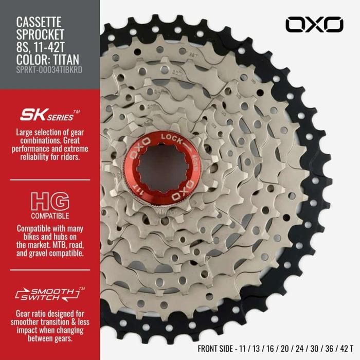 Jual Unik Sprocket slop cassette OXO speed 11-42T Berkualitas