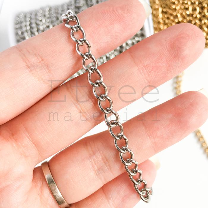 Gambar (1/2 METER) rantai extender BIG chain stainless steel - silver dari Shopetvee_material undefined Tokopedia