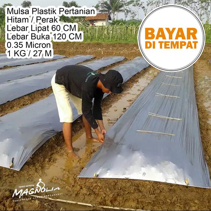 Gambar Mulsa Plastik Hitam Perak Lebar 120CM (1 KG) - 27Meter - 1 KG dari Toko Sepeda Magnolia undefined Tokopedia