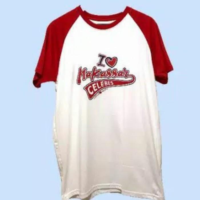 Gambar TShirt Baju Kaos Makassar I Love Makassar - Merah, L dari Toko Alfa Textile Online undefined Tokopedia