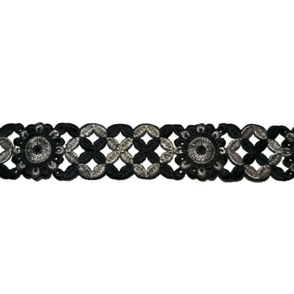 Gambar Renda bordir cendana - hitam silver dari pabrikrendabordir undefined Tokopedia