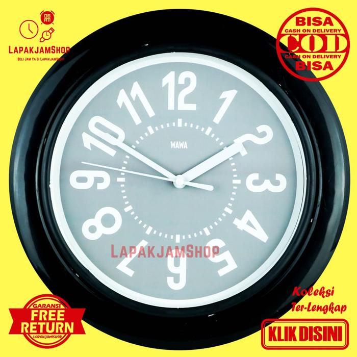 Gambar Jam Dinding Analog Minimalis Unik Wawa 1121-888 Abu-Abu - Abu-abu, 26 cm dari LapakJamShop undefined Tokopedia