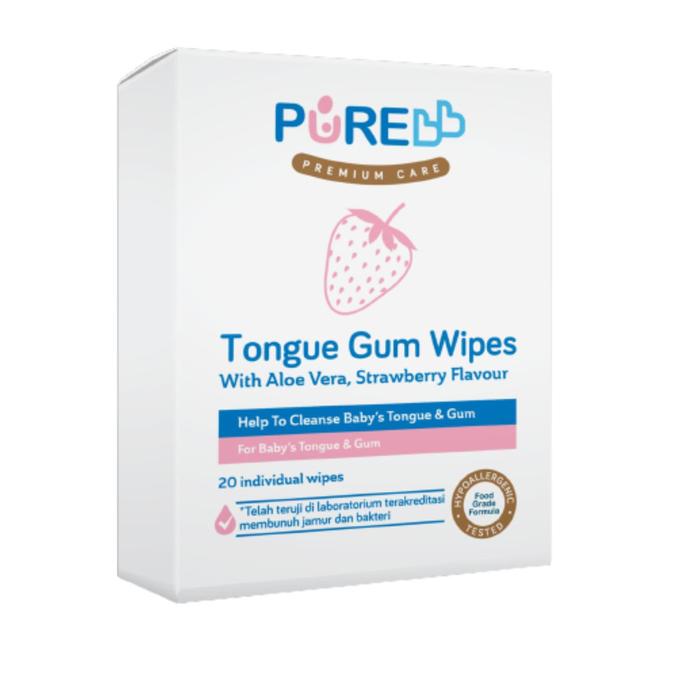 Gambar PURE BB Baby Tongue Gum 20s Wipes Tisu Basah Gusi Lidah Bayi - Strawberry dari Happyluck88 undefined Tokopedia