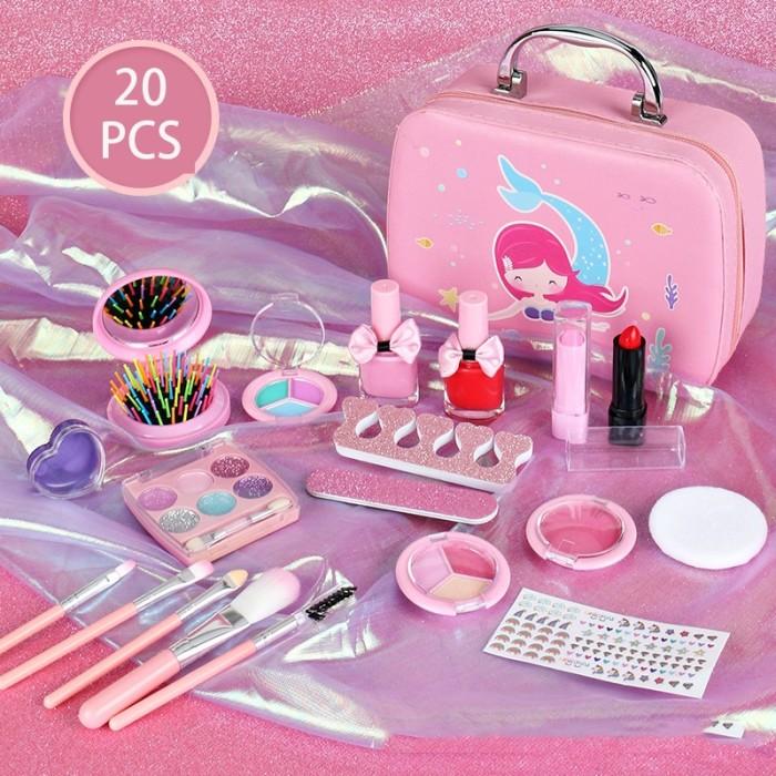 Gambar Mainan Make Up Anak Perempuan Makeup Kit Set Alat Rias Kosmetik Aman - Pink Mermaid dari EVANUSA_NEW undefined Tokopedia