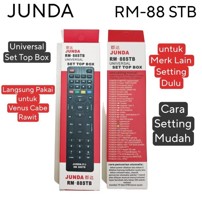 Gambar Remot Universal STB DVB T2 JUNDA RM-88 New bisa Pairing Remot TV - Merah dari irmanshop02 undefined Tokopedia
