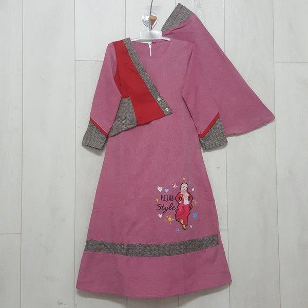 Gambar GAMIS ANAK KATUN & JILBAB 2-12 4-9THN KREASI MODE 370373 - 2, ABU COKLAT dari TF-Store's undefined Tokopedia