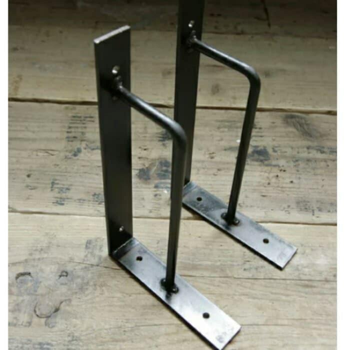 Gambar rak ambalan rak besi breket dinding rak siku dinding penyangga papan - 15x15cm, Hitam dari Toko global teknik undefined Tokopedia