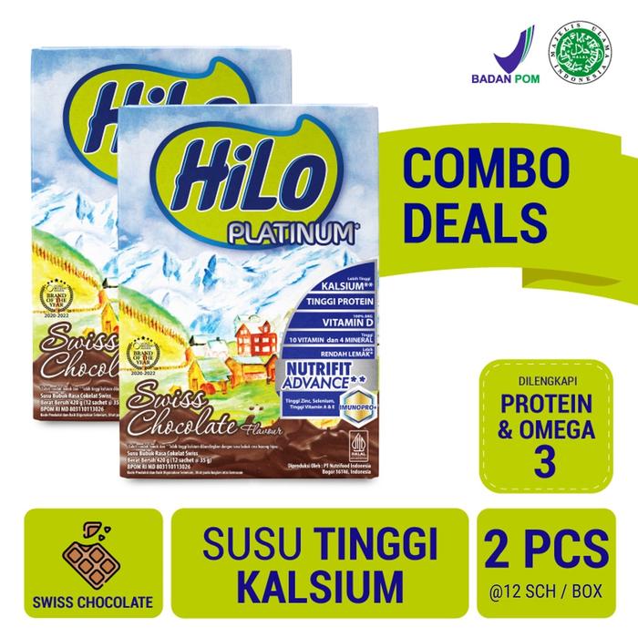 Gambar Twin Pack - HiLo Platinum Swiss Chocolate 12 Sch - Susu Tinggi dari hardian books undefined Tokopedia