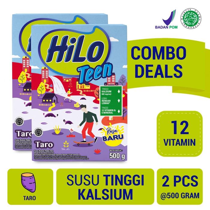 Gambar Twin Pack - HiLo Teen Taro 500g - Susu Tinggi Kalsium Lebih Rendah dari alden books undefined Tokopedia