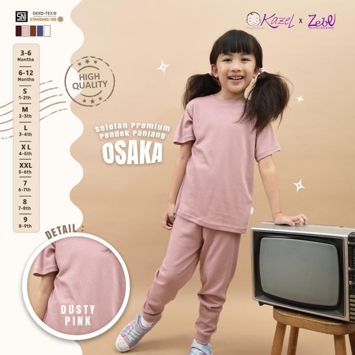 Gambar Kazel x Zebe Setelan Pendek Panjang Osaka - DUSTY PINK, SIZE 8 dari Chubby Baby Jakarta undefined Tokopedia
