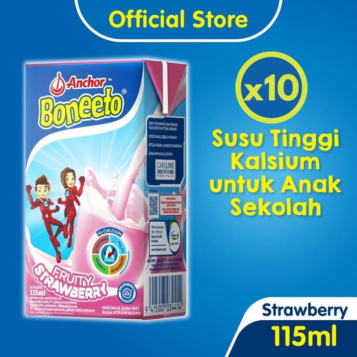 Gambar AGL231- Boneeto Susu Anak Sekolah UHT Fruity Strawberry 10 x 115ml - N dari Angelistiaa undefined Tokopedia