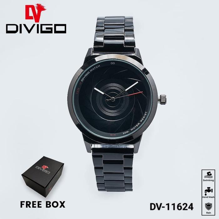 Gambar Jam tangan Pria DIVIGO DV-11624 Original Staintless Steel Water Proof - Hitam dari hosse acc undefined Tokopedia