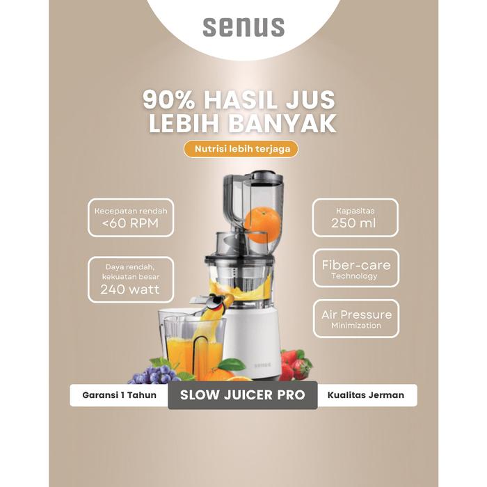 Jual Senus Slow Juicer Pro Pengekstrak Buah Tanpa Ampas Mudah