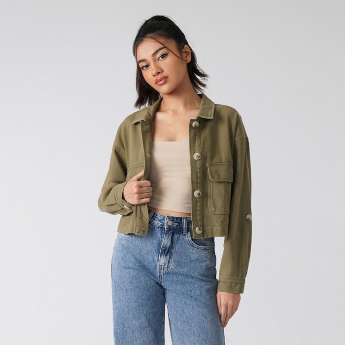 Gambar FLIES Jacket Denim I31000183F Hijau - S dari Flies Official Store undefined Tokopedia