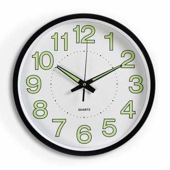 Gambar LUMINOVA Jam Dinding Bulat Quartz Creative Glow in The Dark 30CM - Black/white, MDB4 dari Netermart undefined Tokopedia