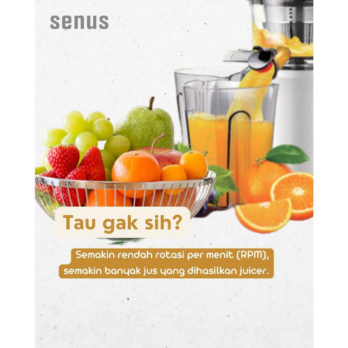 Jual Senus Slow Juicer Pro Pengekstrak Buah Tanpa Ampas Mudah
