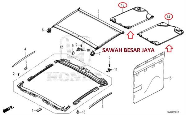 Gambar Cover Tutup Kaca Panoramic Sun Roof Atap Plafon Honda HRV SE RS Gen 3 - Kanan dari Sawah Besar Jaya undefined Tokopedia
