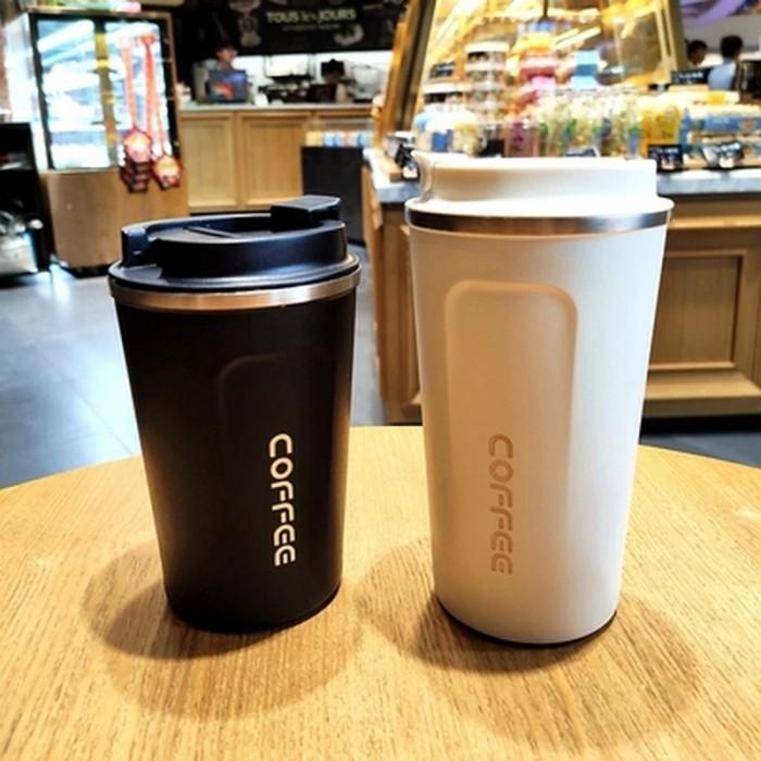 Jual BLACK COFFEE MUG TUMBLER THERMOS STAINLESS VACUUM GELAS KOPI