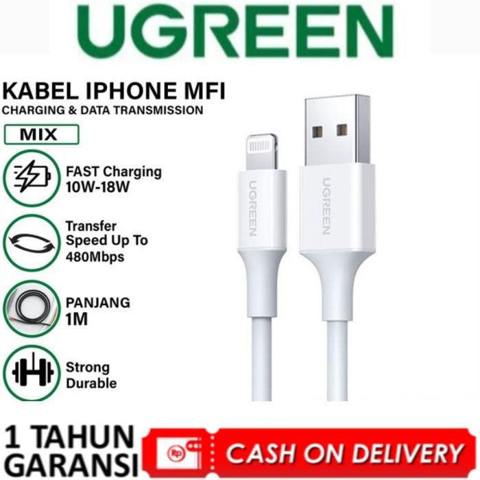 Gambar UGREEN Kabel Data iPhone MFi USB A Type C To Lightning FAST Charging - USB iPHONE WHT, 1 Meter dari Green ID Official undefined Tokopedia