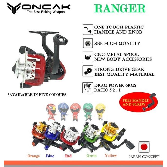 Reel Oncak Ranger 200 Aluminium Spool Bearing Free Handle Spinning