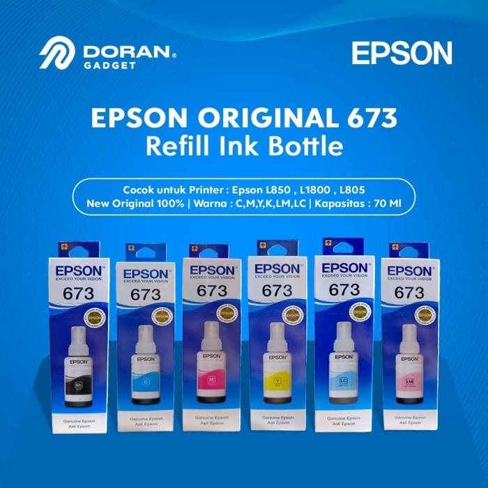 Gambar Tinta Epson 673 T673 Original Printer L805 L810 L850 L1300 L1800 ORI - Cyan dari Doran Gadget Authorized Bali undefined Tokopedia