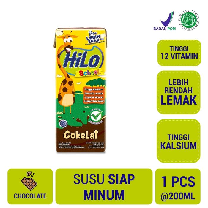 Gambar HiLo School Chocolate RTD 200ml - Susu Tinggi Kalsium Rendah Lemak dari TOKO PROGO YOGYAKARTA undefined Tokopedia