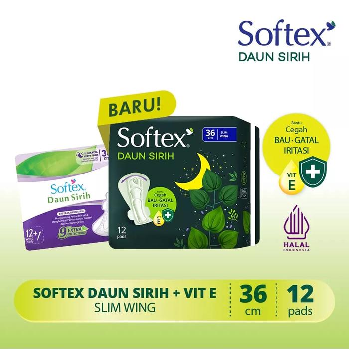 Gambar Softex Daun Sirih Slim Wing 36cm - 12+1s dari diapersmart undefined Tokopedia