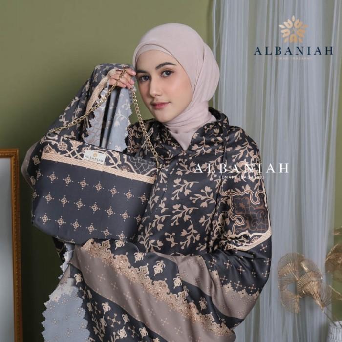 Gambar Mukena Dewasa Laser Cut Motif Denaya Al-Baniah Maxmara - Dark Grey dari Al-Baniah Mukena undefined Tokopedia