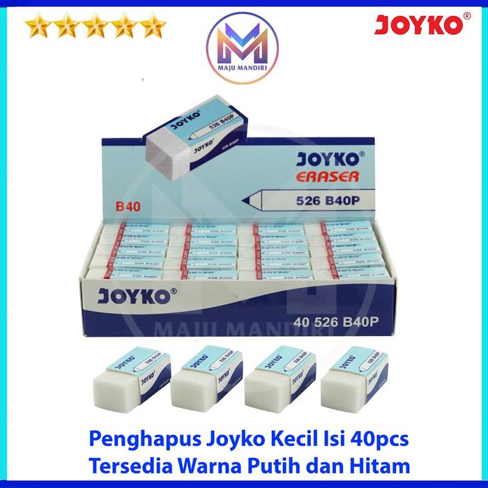 Gambar Penghapus Joyko B40 Putih Hitam / Eraser Isi 40 PCS Black White - Putih dari Majumandiri333 undefined Tokopedia
