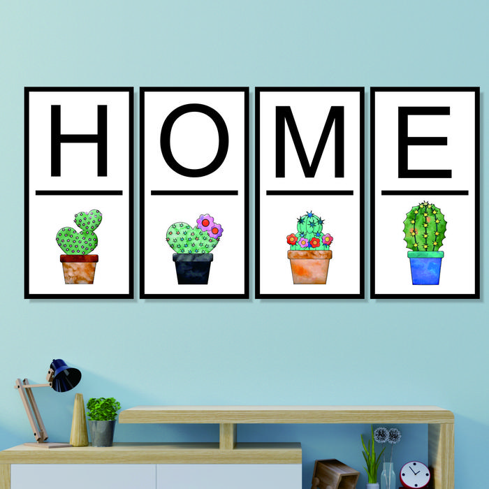 Gambar HIASAN DINDING HOME SWEET HOME KAKTUS SHABBYCHIC WALL DECOR - HM02 - HM-02 B dari GEUNGGEU undefined Tokopedia